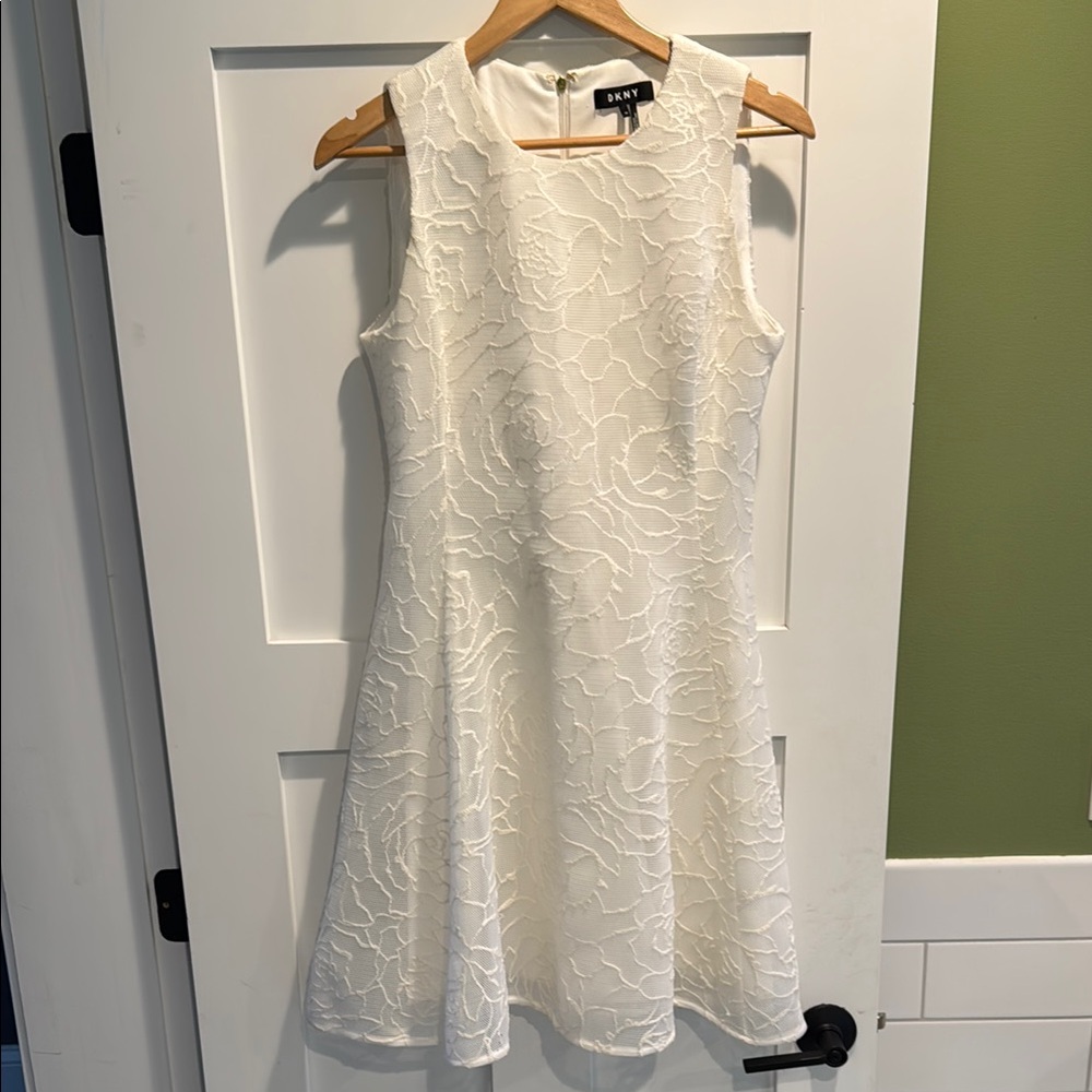 DKNY White Sleeveless Dress